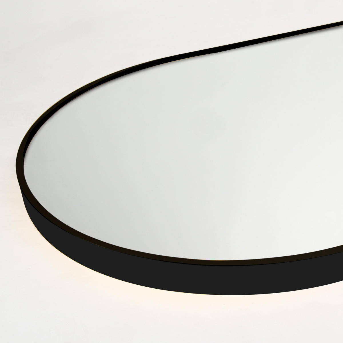 GANZKÖRPERSPIEGEL Bogen-Design mit U-Standfuß & Aluminiumrahmen 162/53 cm Schwarz - Schwarz, Glas/Metall (53/162/3cm) - Creahappy