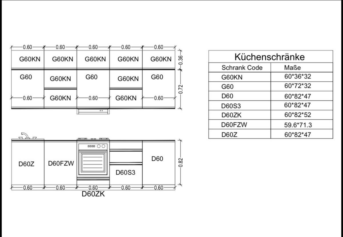 KÜCHENZEILE 300 cm - Langen KL13-M300 - in Artisan Eiche - Eiche Artisan, Holz (300/212/52cm)