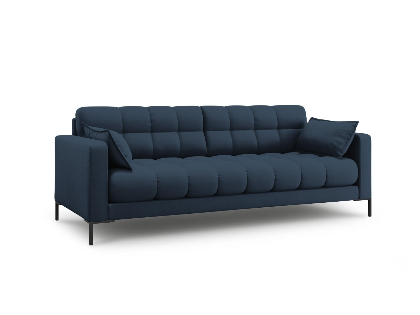SOFA Mamaia aus strukturiertem Stoff blau 3 Sitzplätze - Blau, Textil (92/75/177cm) - Micadoni
