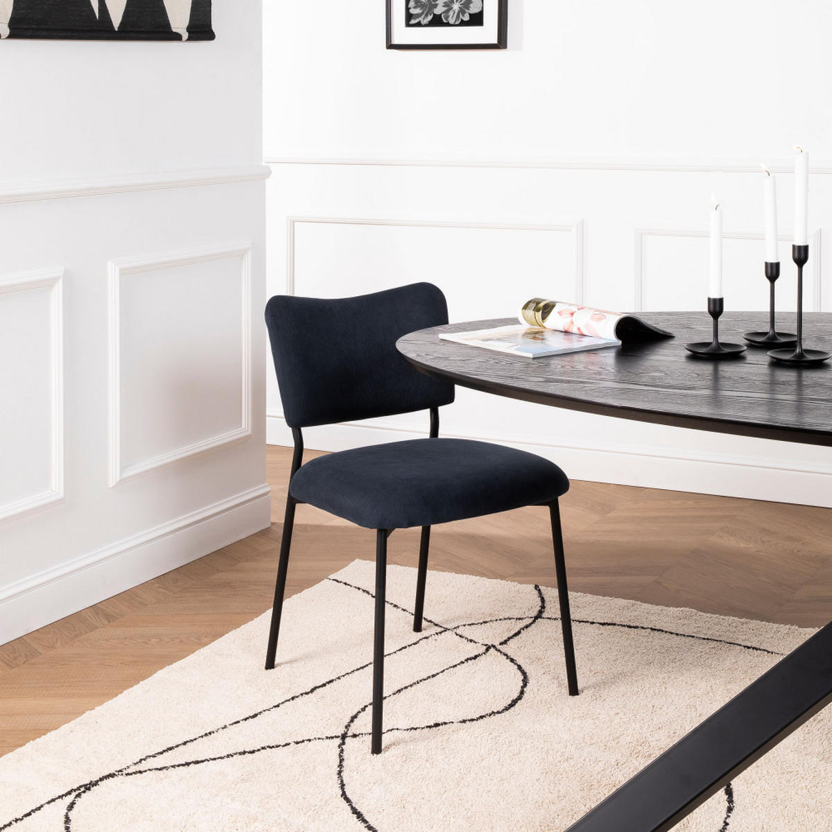 DESIGN-STUHL - Schiefer - 2er-Set - Schieferfarben, Textil (49/78/65cm) - Drawer