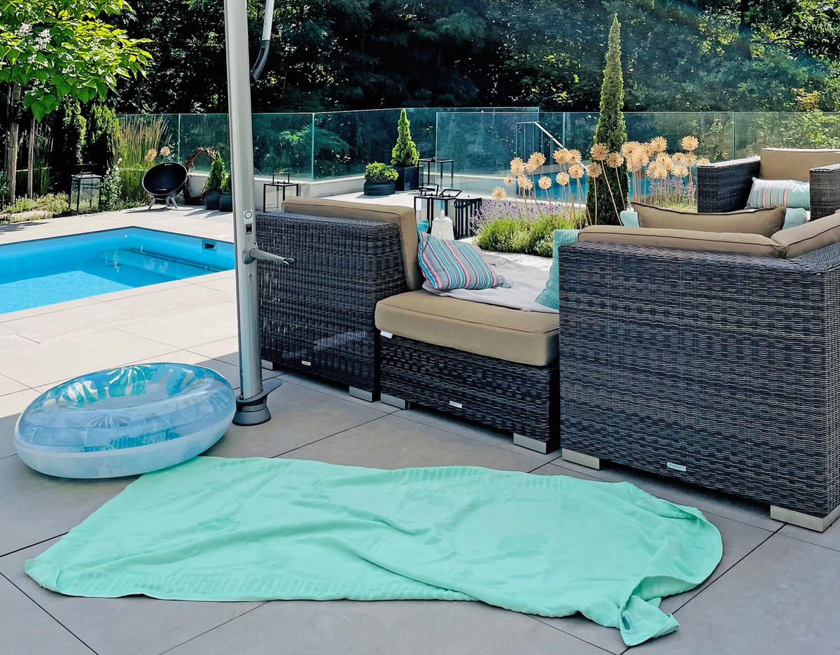 STRANDTUCH, 100x200 cm, 100% Baumwolle, Grün - Hellgrün, Textil (100/200cm) - Zollner