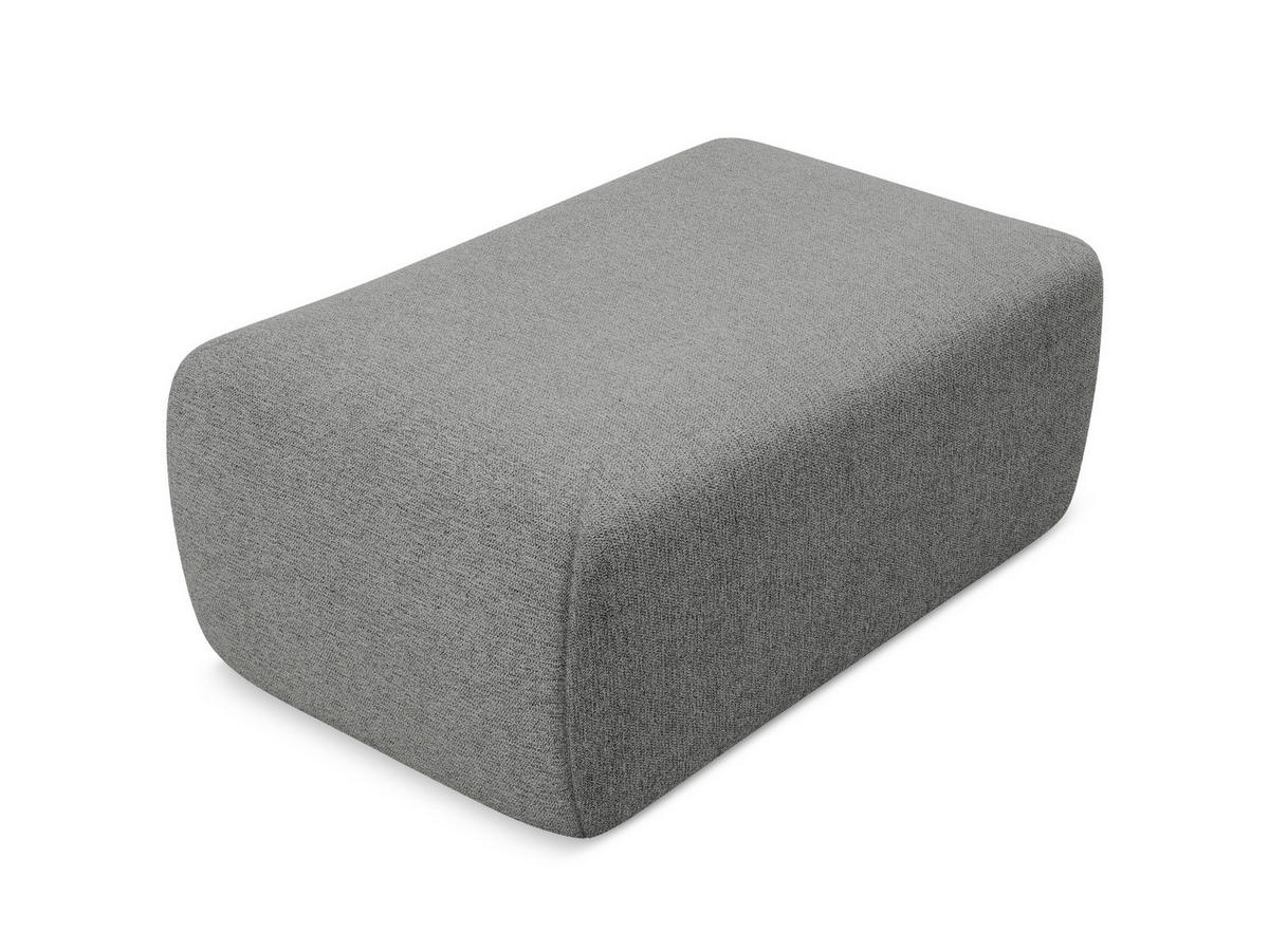 POUF Chenille Stoff Grau - Schieferfarben/Schwarz, Kunststoff/Textil (102/40/62cm) - Makamii