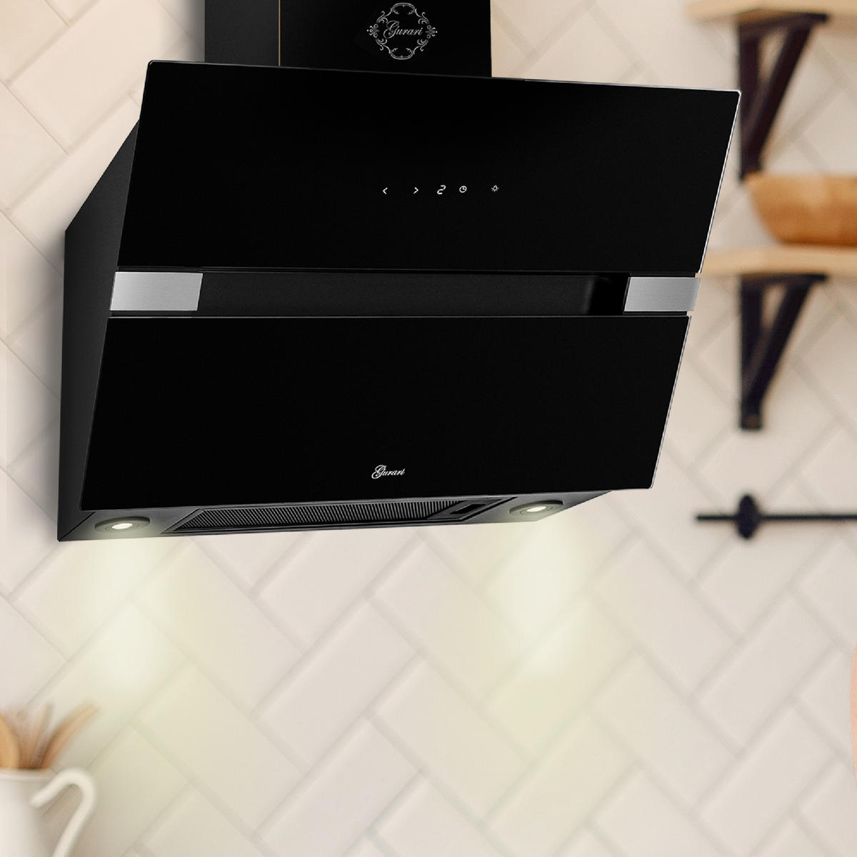 DUNSTABZUGSHAUBE GCH 970 BL 60 Diamond 60 cm Dunstabzugshaube - Schwarz, Metall (60/135/34cm) - Gurari