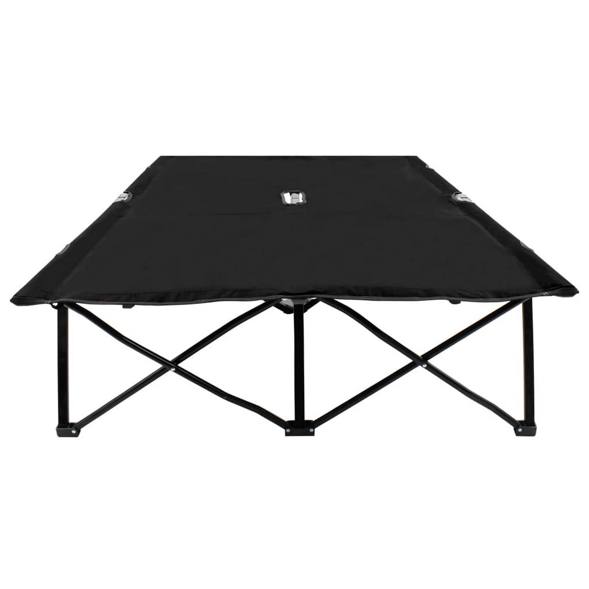 DOPPELLIEGE Klappbar Schwarz Stahl - Schwarz, Textil (125/40/193cm) - furnicato