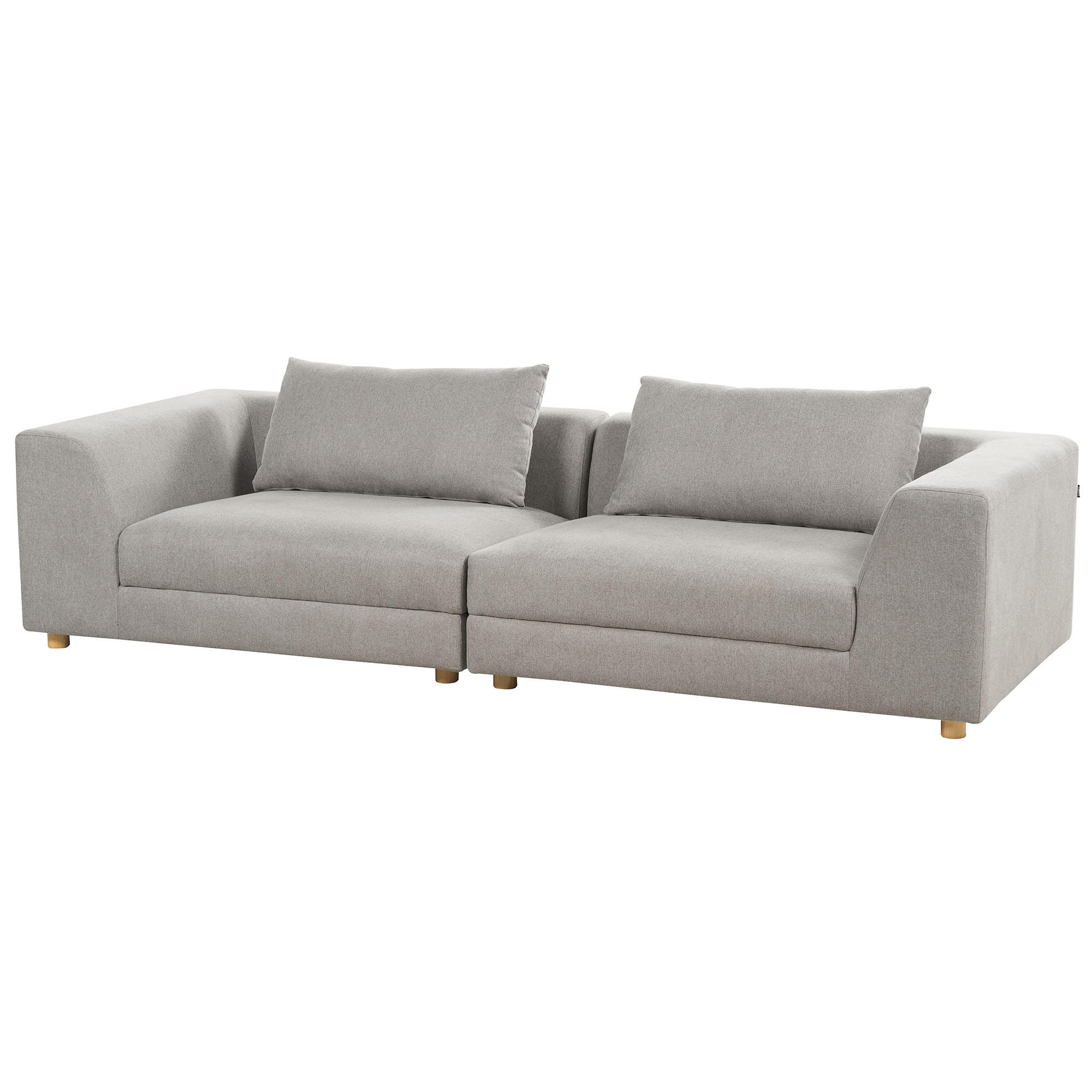 3-SITZER-SOFA hellgrau mit Kissen Lermon - Grau, Textil (260/59/100cm) - Beliani