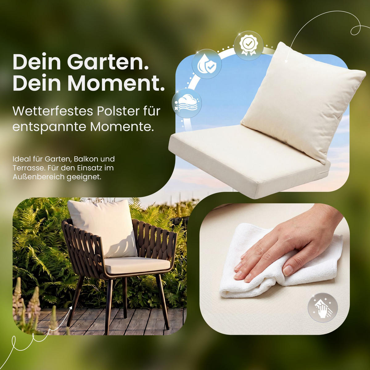 GARTENSTUHL Metall Creme - Creme, Metall (61/43/56cm) - CLP