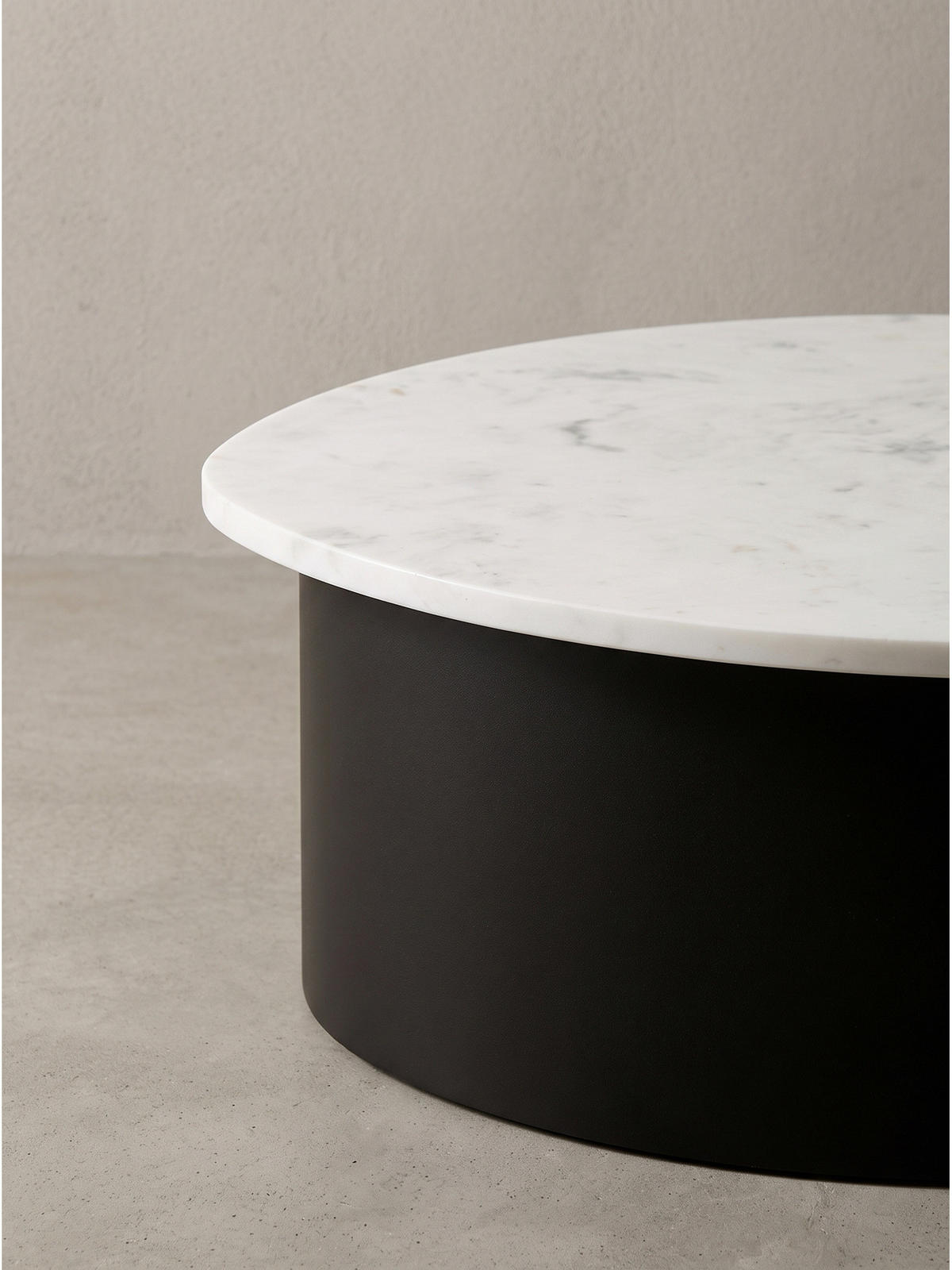 COUCHTISCH VIGEVANO, Marmor, handgefertigt, Weiß-Schwarz, 63 x 63 x 30 cm - Schwarz/Weiß, Stein/Metall (63/63/30cm) - KADIMA DESIGN