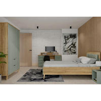 JUGENDZIMMER Salbei in Mauvella Eiche und Salbei 4 teilig Kinderzimmer Komplett Set - Braun, Holzwerkstoff (80/200/120cm)