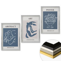 WANDBILDER 3er Set - 40x60 cm Silberner Rahmen - Matisses stilvolle abstrakte Muster - Silberfarben, Kunststoff (40/60cm) - ArtPrintCave