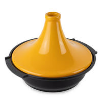 TAGINE Atlas Safrangelb Aluminium Keramikdeckel für alle Herdarten - Gelb, Keramik (32.8/30.2/24cm) - PEUGEOT