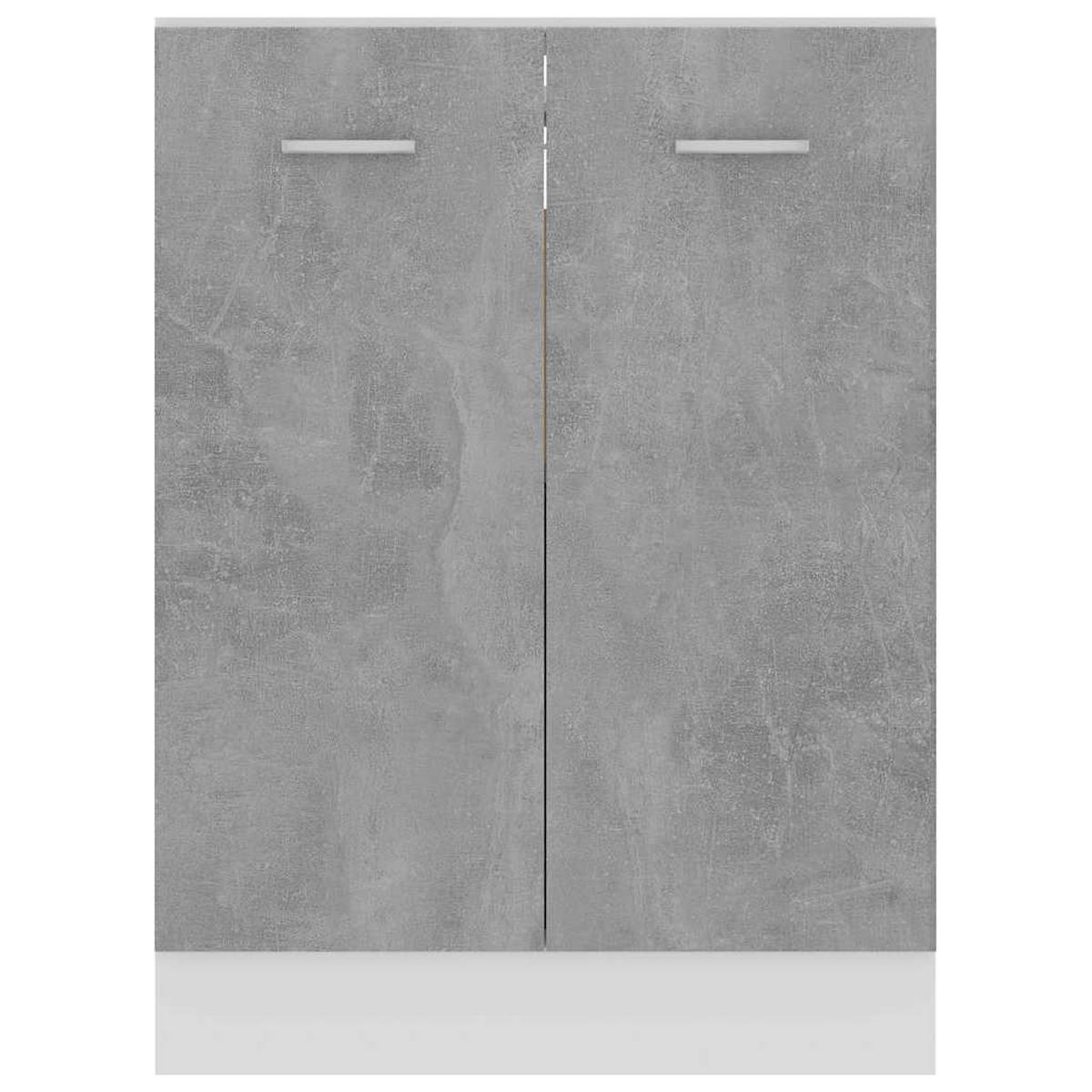 UNTERSCHRANK LYON BETONGRAU 60X46X81,5 CM HOLZWERKSTOFF - Hellgrau/Grau, Holz/Metall (60/46/46cm) - vidaXL