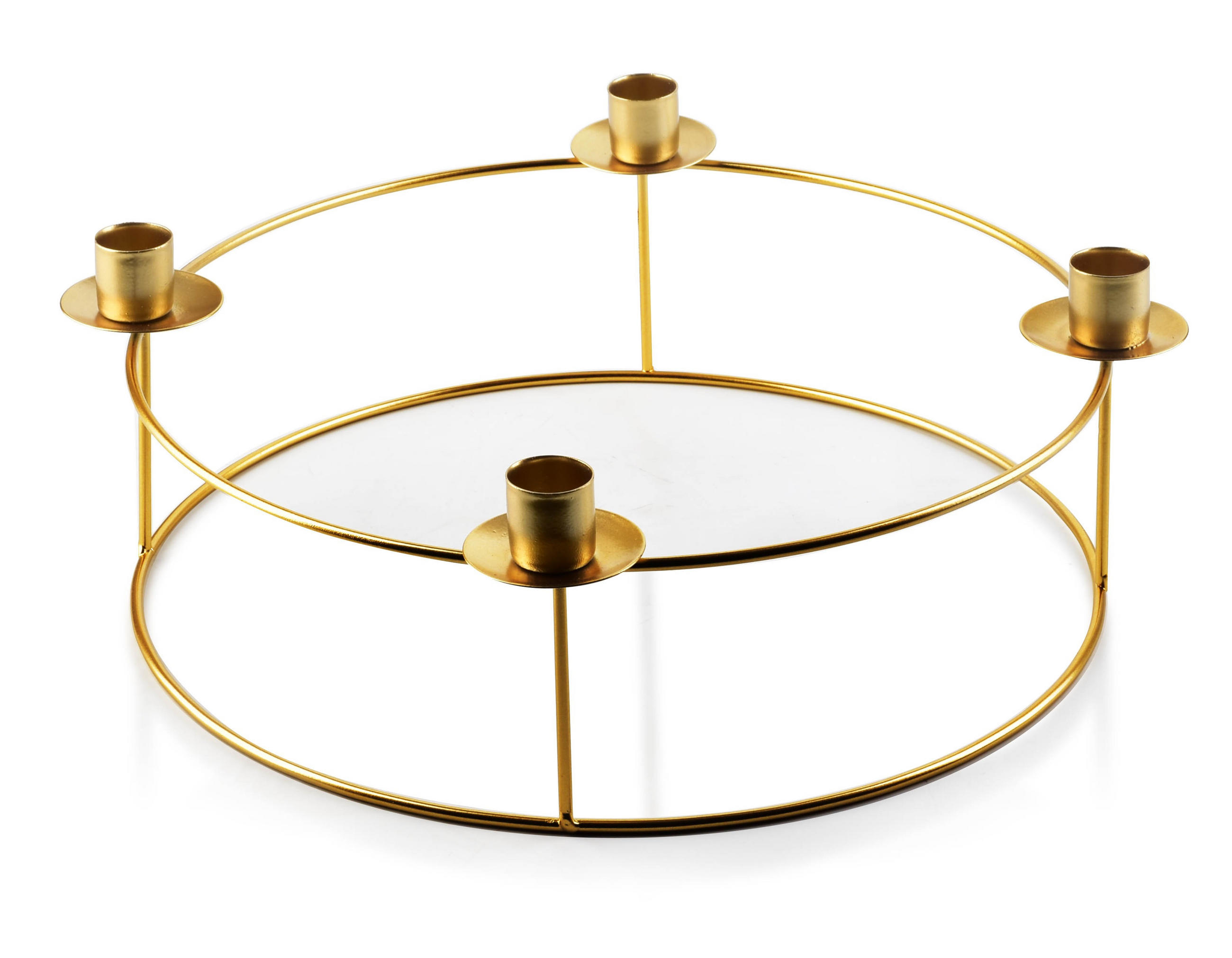 KERZENHALTER Cedric Gold 34/31/12 cm Metall - Goldfarben, Metall (31/12/34cm) - Mondex