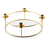 KERZENHALTER Cedric Gold 34/31/12 cm Metall - Goldfarben, Metall (31/12/34cm) - Mondex