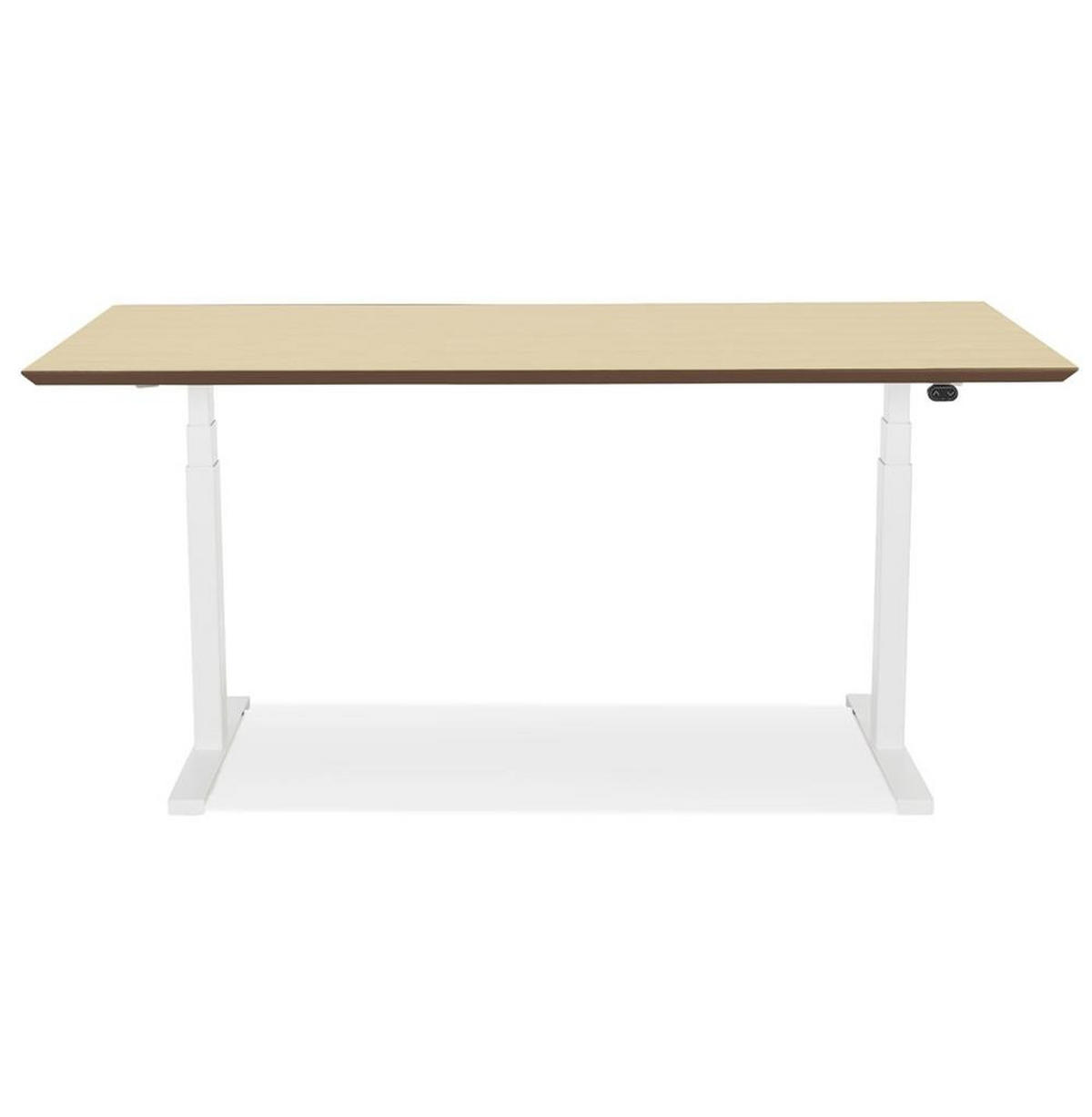 SCHREIBTISCH Höhenverstellbar Elektrisch Ergonomisch SIVANO, Beige-Weiß 150x70x128 cm - Beige/Weiß, Holzwerkstoff/Metall (70/150/128cm) - KADIMA DESIGN