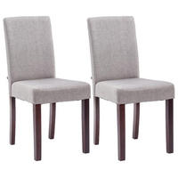 STUHL 2er Set Stoff hellgrau - Hellgrau/Cappuccino, Holz/Textil (41/91/47cm) - CLP