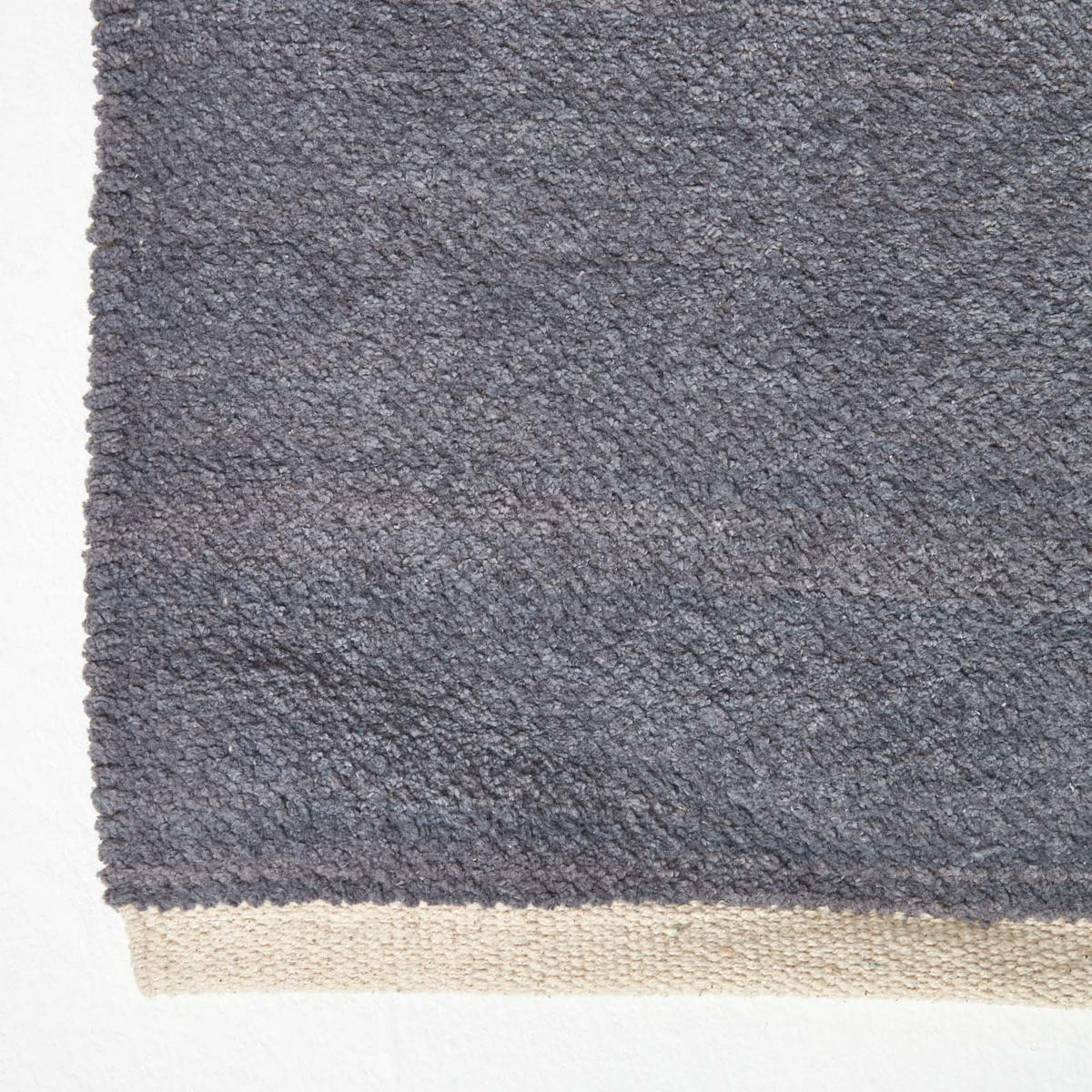 HANDWEBTEPPICH Chenille 90/150 cm - Dunkelgrau, Textil (90/150cm) - Homescapes