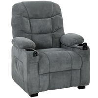 ELEKTRISCHER-RELAXSESSEL Samt Metall Dunkelgrau - Dunkelgrau/Schwarz, Textil/Metall (90/105/96cm) - HOMCOM