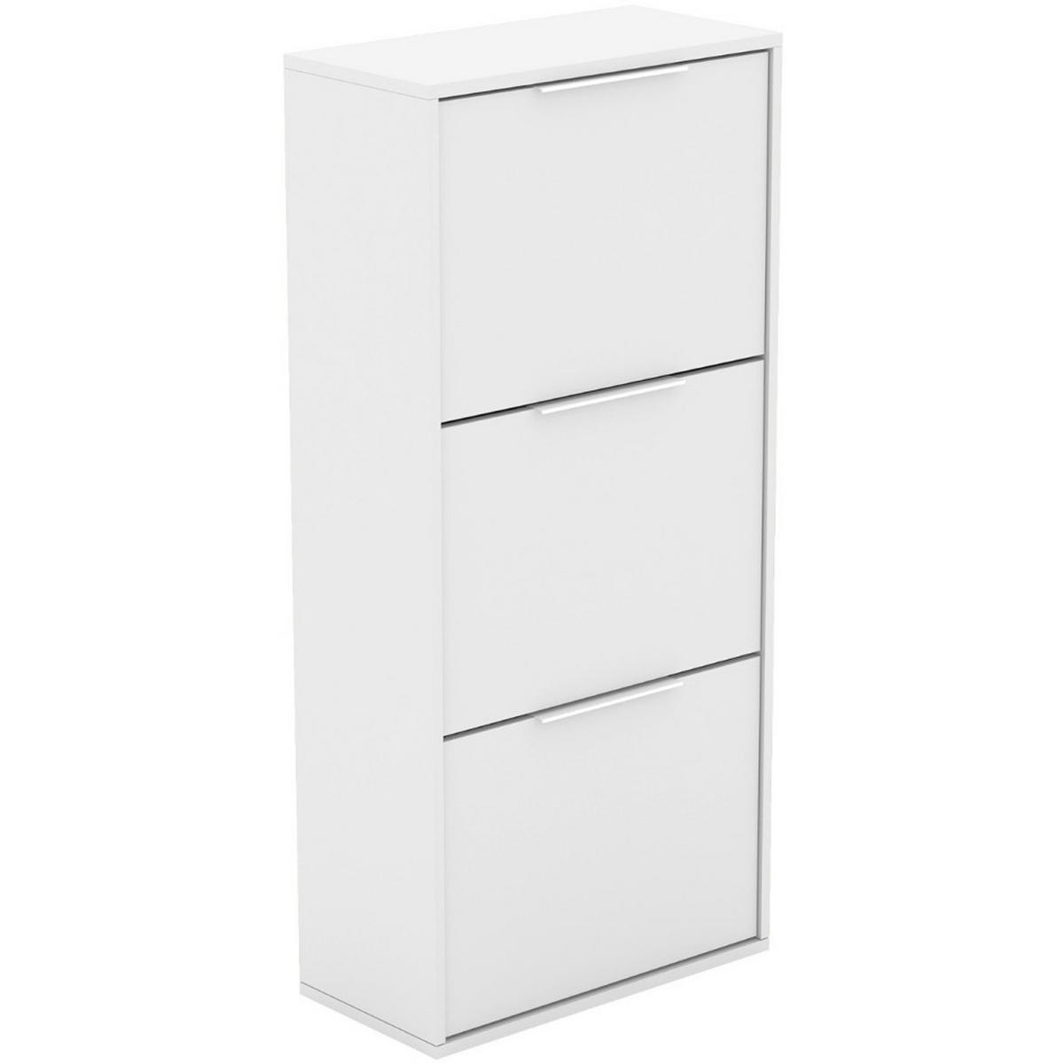 SCHUHSCHRANK Muno mit 3 Türen, weiß - Weiß, Holzwerkstoff (60/130/30cm) - Beautysofa