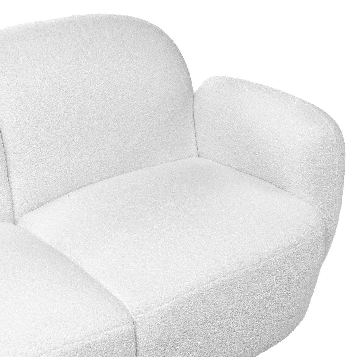 2-SITZER-SOFA Bouclé Weiß Jule - Schwarz/Weiß, Textil (151/77/82cm) - Beliani
