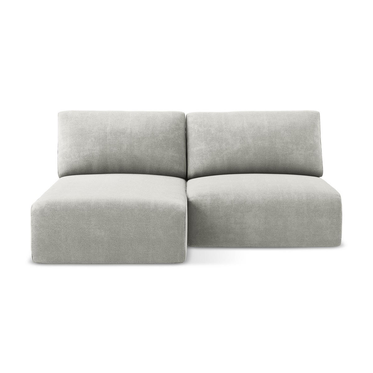 ECKSOFA mit Schlaffunktion links Chenille Stoff Grau - Hellgrau/Schwarz, Kunststoff/Textil (149/210cm) - LaMiaSofa