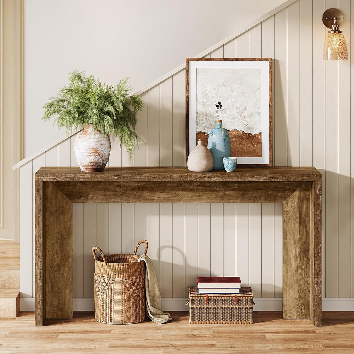 KONSOLENTISCH Holzoptik Braun 140×30 cm - Ahornfarben, Holzwerkstoff (30/140/80cm) - Quality Elegance