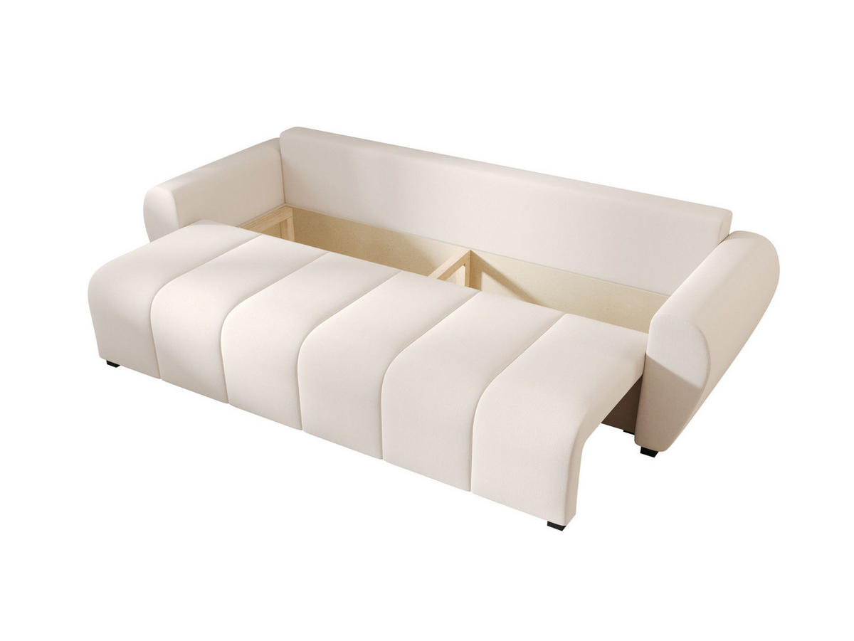 SOFA MOLISA mit Schlaffunktion COSMIC 10 mit Stauraum - Beige, Textil (86/82/246cm) - Bedante