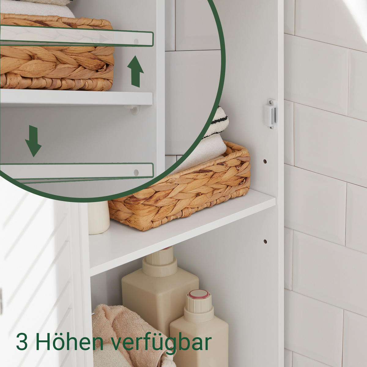 HOCHSCHRANK Weiß - Weiß, Holzwerkstoff (60/160/30cm) - SoBuy