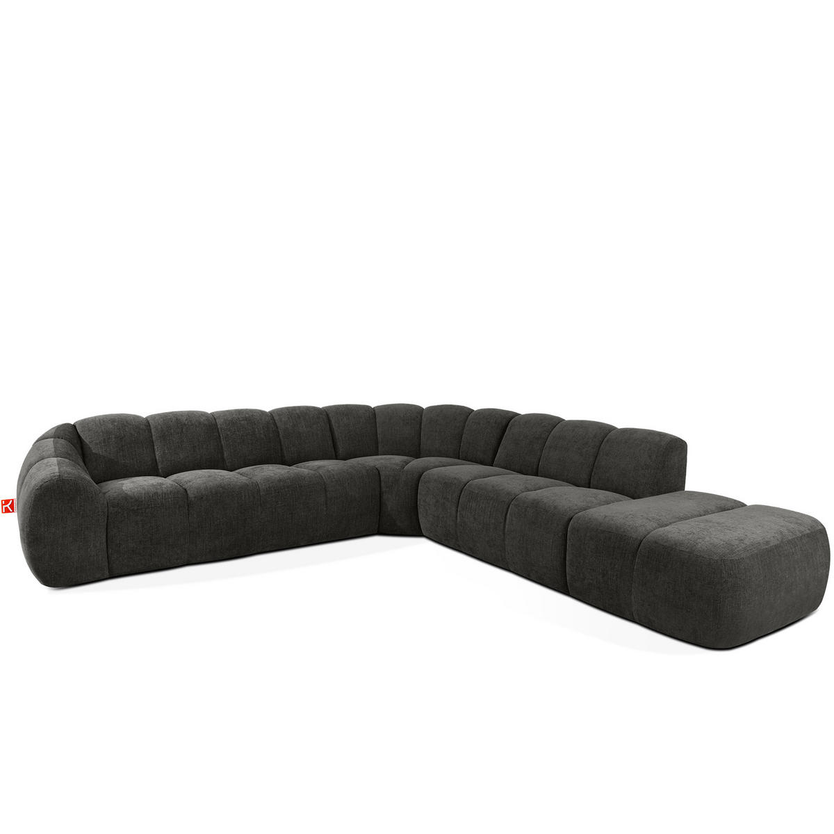 ECKSOFA RECHTS FLAVA, Graphitfarben - Graphitfarben, Holz/Holzwerkstoff (310/314cm) - KONSIMO®