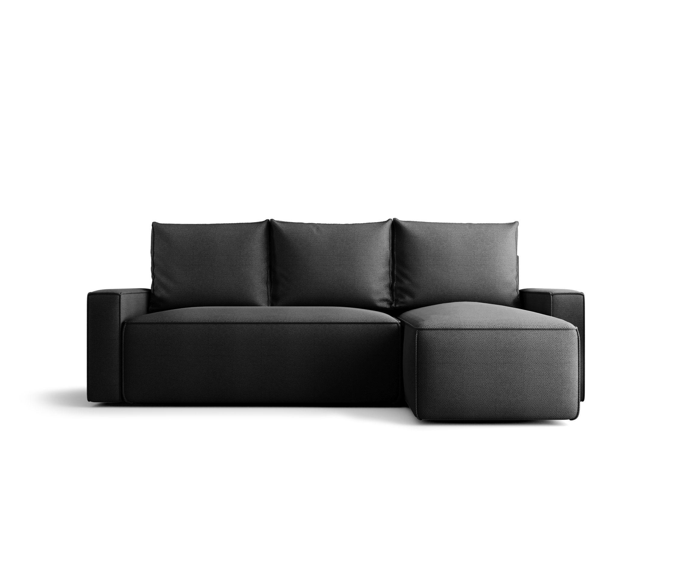 ECKSOFA mit Schlaffunktion SAVIO Curio 97 Rechts - Dunkelgrau, Textil (232/140cm) - Bedante