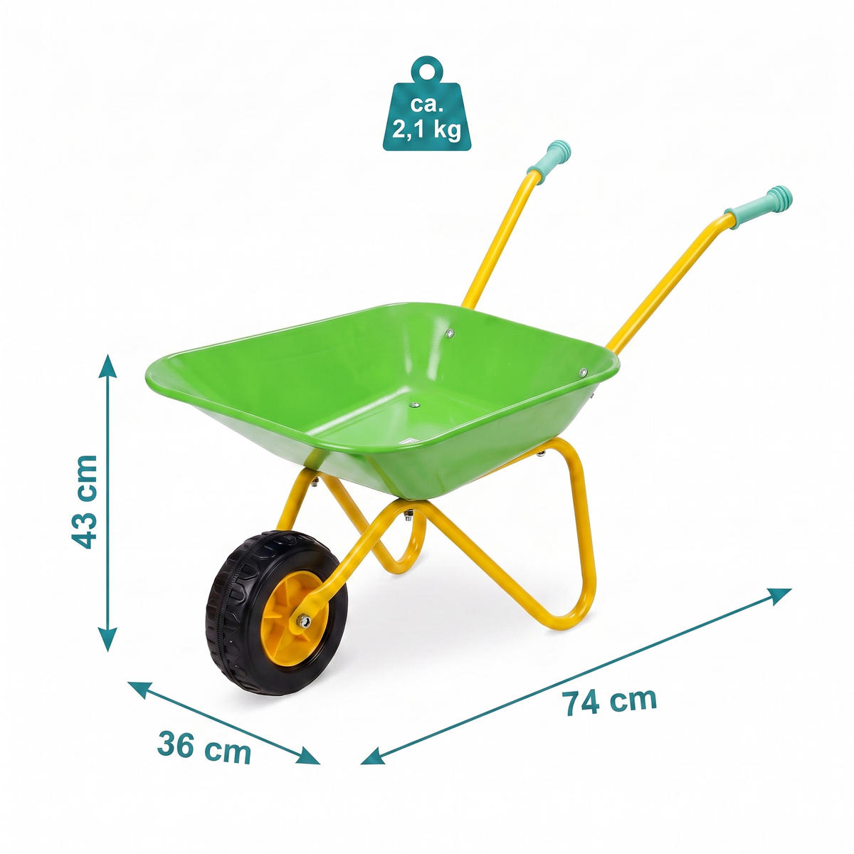 ROABĂ Verde deschis pentru copii metal - verde, material plastic/metal (74/43/36cm) - Relaxdays