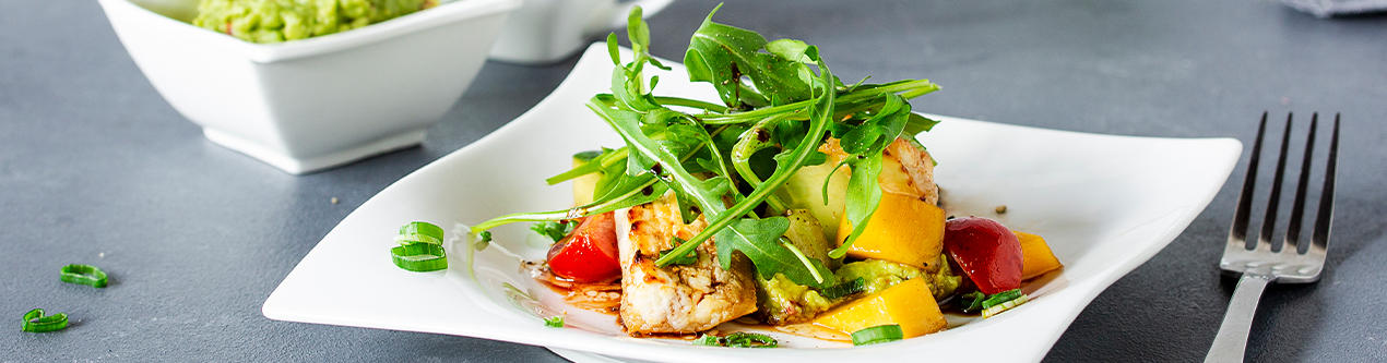 XXXLecker_Avocado-Mango-Salat-mit-gratiniertem-Ziegenkaese-Header