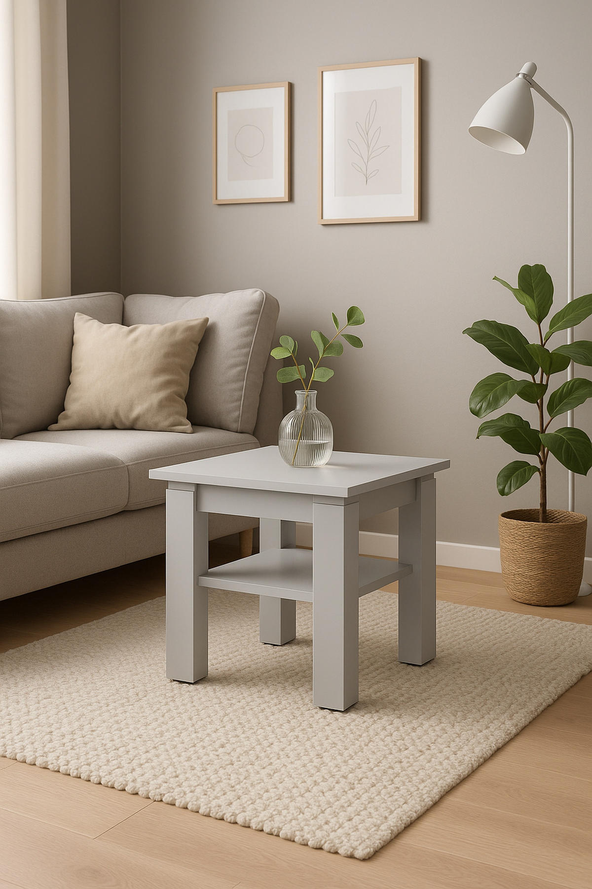 COUCHTISCH Weiß 55/43/55 - Weiß, Holzwerkstoff (55/55/43cm) - RAUMHIRSCH FURNITURE