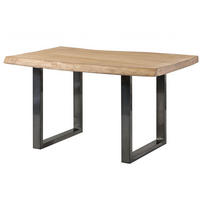 BAUMTISCH Mango 160x90x77 beige lackiert / U-Beine anthrazit glänzend FREEFORM 5 - Beige, Holz (160/90/77cm) - Massivmoebel24