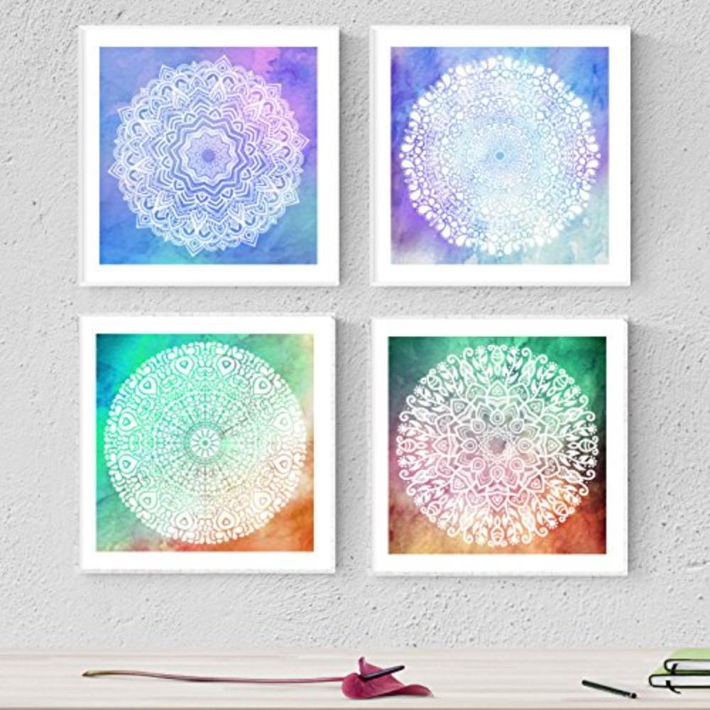 POSTER Set mit 4 Mandalas Wahrheit 20x20cm Rahmenlos - Klar, Papier (20/3cm) - Nacnic