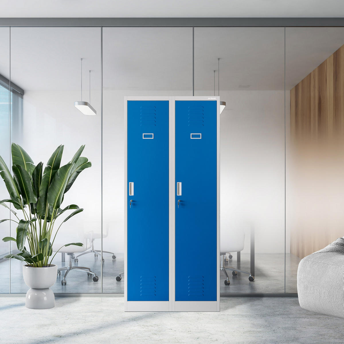 UMKLEIDESCHRANK KACPER - Blau/Grau, Metall (80/180/50cm) - Jan Nowak