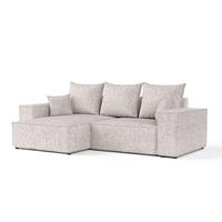 ECKSOFA SENSO mit Schlaffunktion Beige im Neve Stoff - Beige/Schwarz, Holz/Holzwerkstoff (255/148cm) - AltaBeds