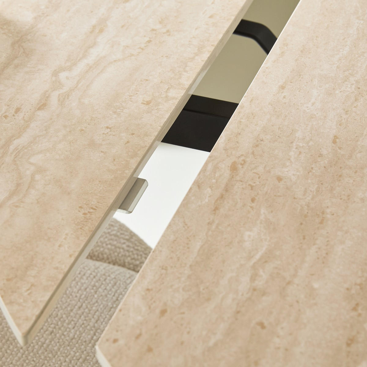 ESSTISCH mit Erweiterungen Rund 135/180/90 cm - Beige, Keramik (77/135/90cm) - Signature