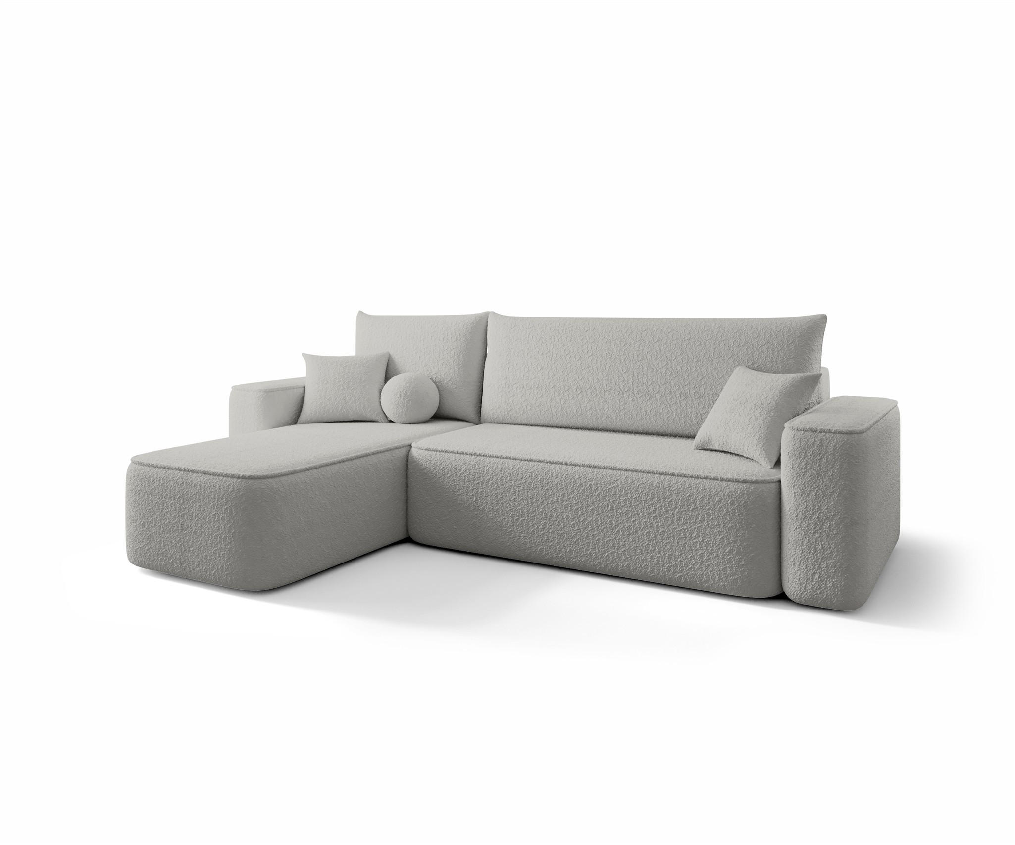 ECKSOFA Agepo Stoff Quelle - Hellgrau, Holzwerkstoff/Textil (250/150cm) - Fun Möbel