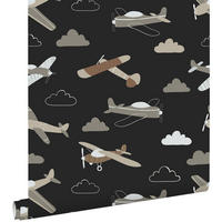 TAPETE Flugzeuge 50 x 900 cm - Schwarz, Papier (50/0.1cm) - ESTAhome