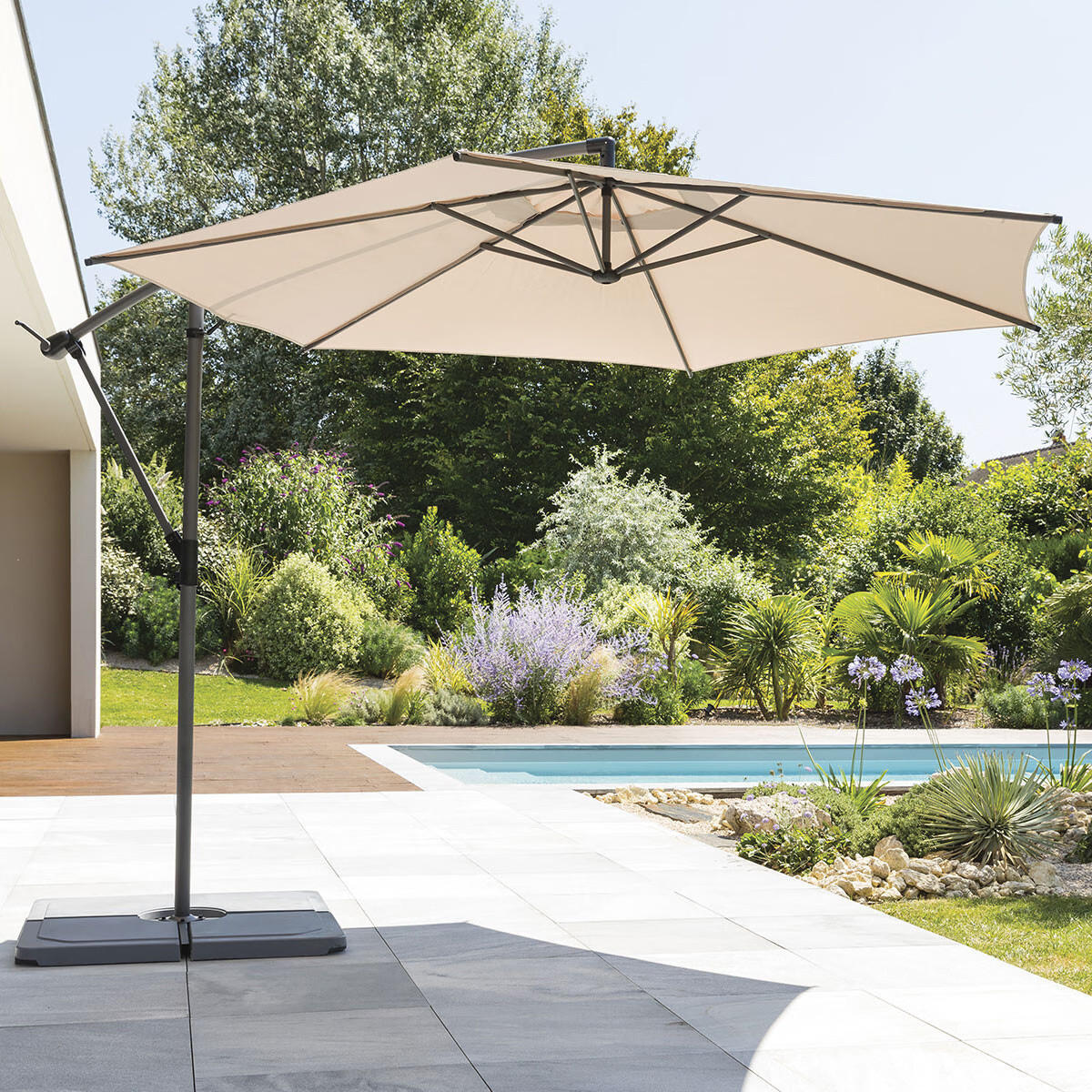 GARTENSCHIRM Manoa 300 cm - Taupe, Metall (292/306cm)