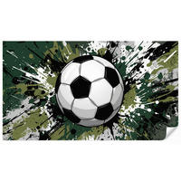KINDERTAPETE - Fußball - Farbe - Spritzer - Grün - 350x200 cm - Dunkelgrün, Papier (350/200cm) - OnlyWow