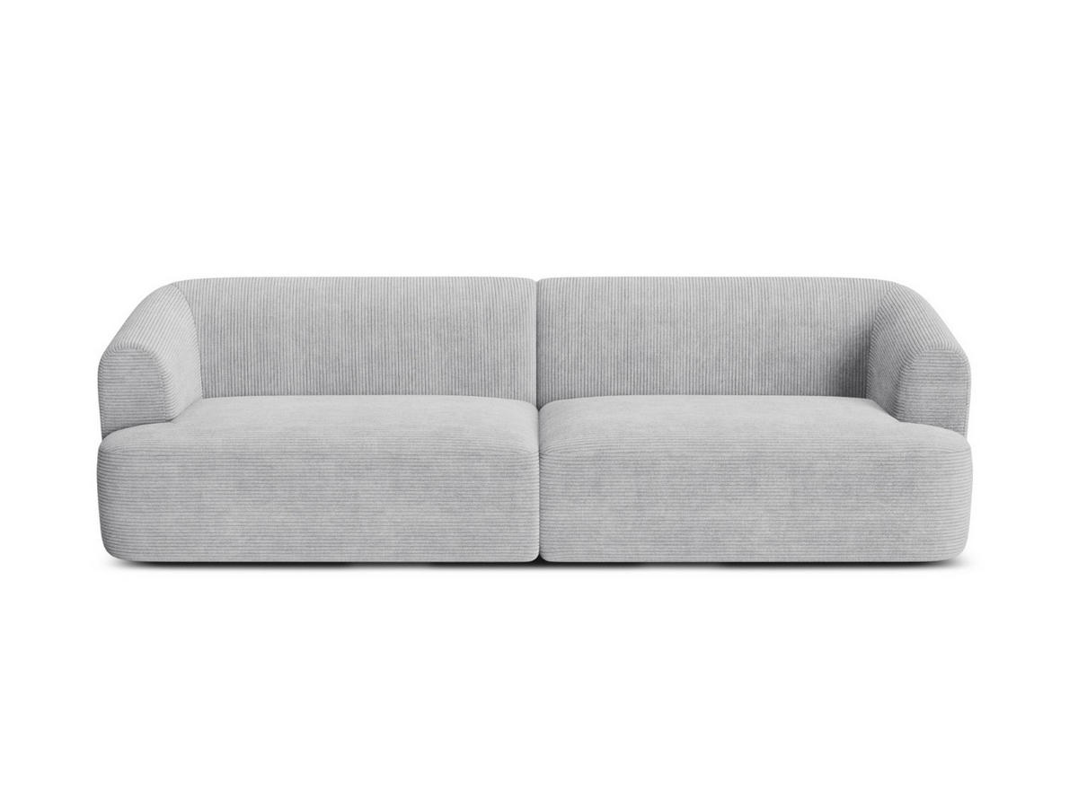MODULARES-SOFA Campi aus Cord silber 4 Sitzplätze - Silberfarben, Textil (90/70/255cm) - Cosmopolitan Design