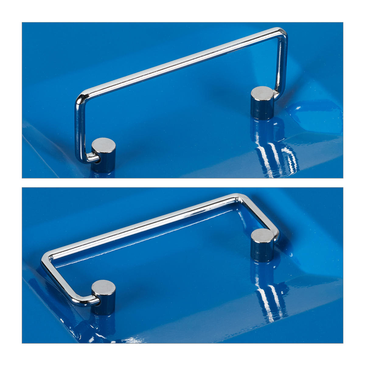 POKLADNA na mince Euro - modrá, kov/plast (30.5/8.5/24.5cm) - Relaxdays