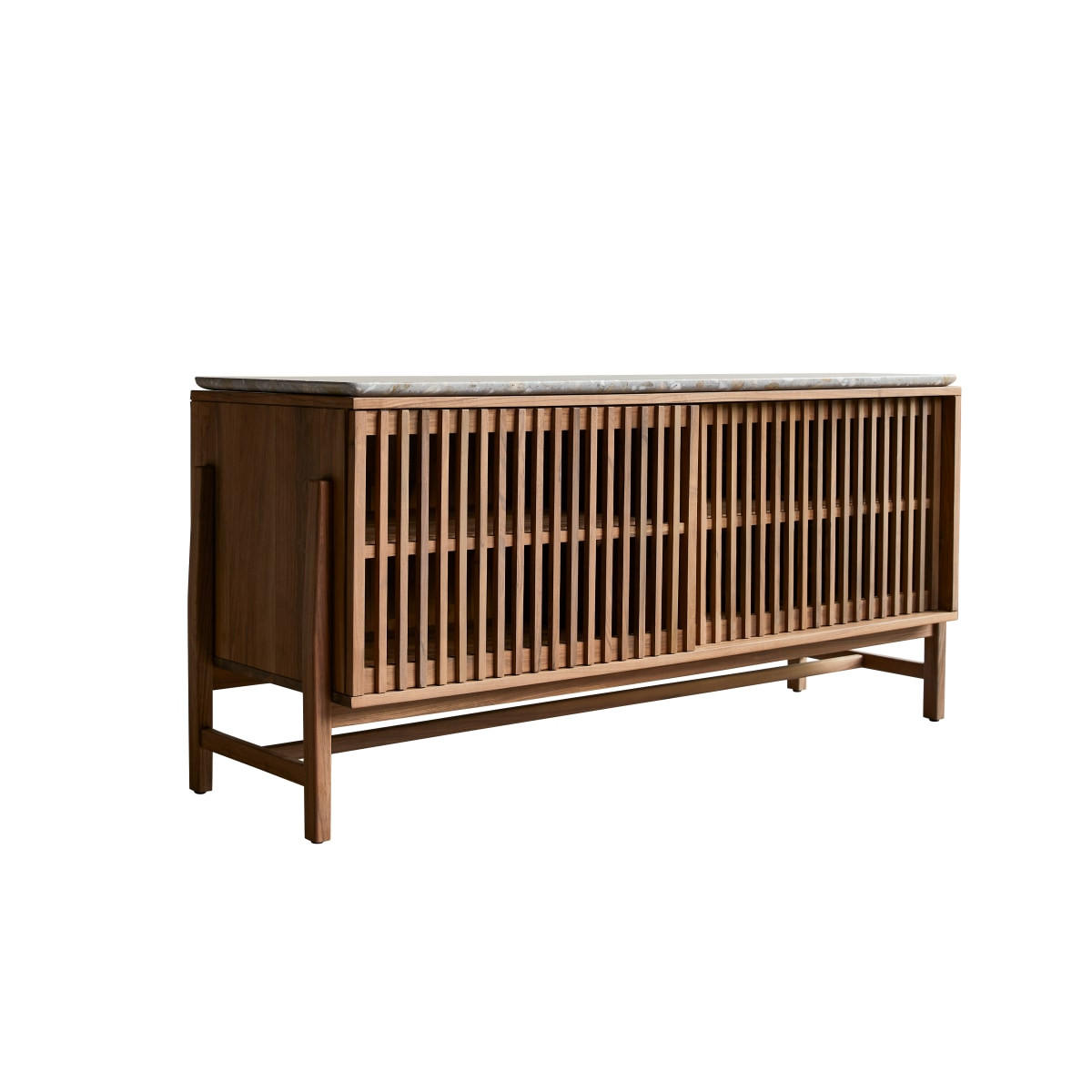 ANRICHTE Isaure Braun aus Walnuss - Braun, Holz (160/75/55cm) - Tikamoon