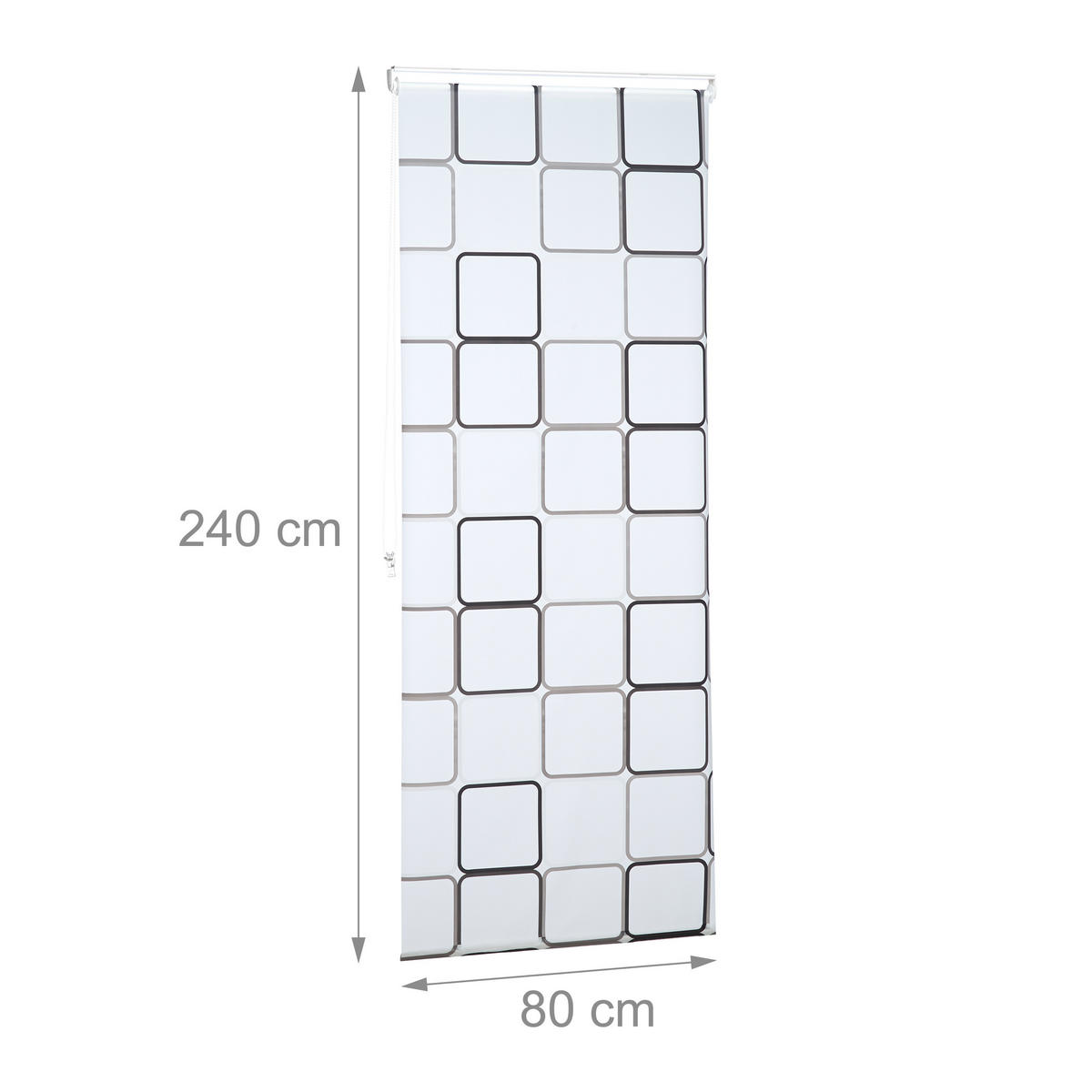 DUSCHROLLO - Weiß, Kunststoff/Metall (80/5cm) - Relaxdays