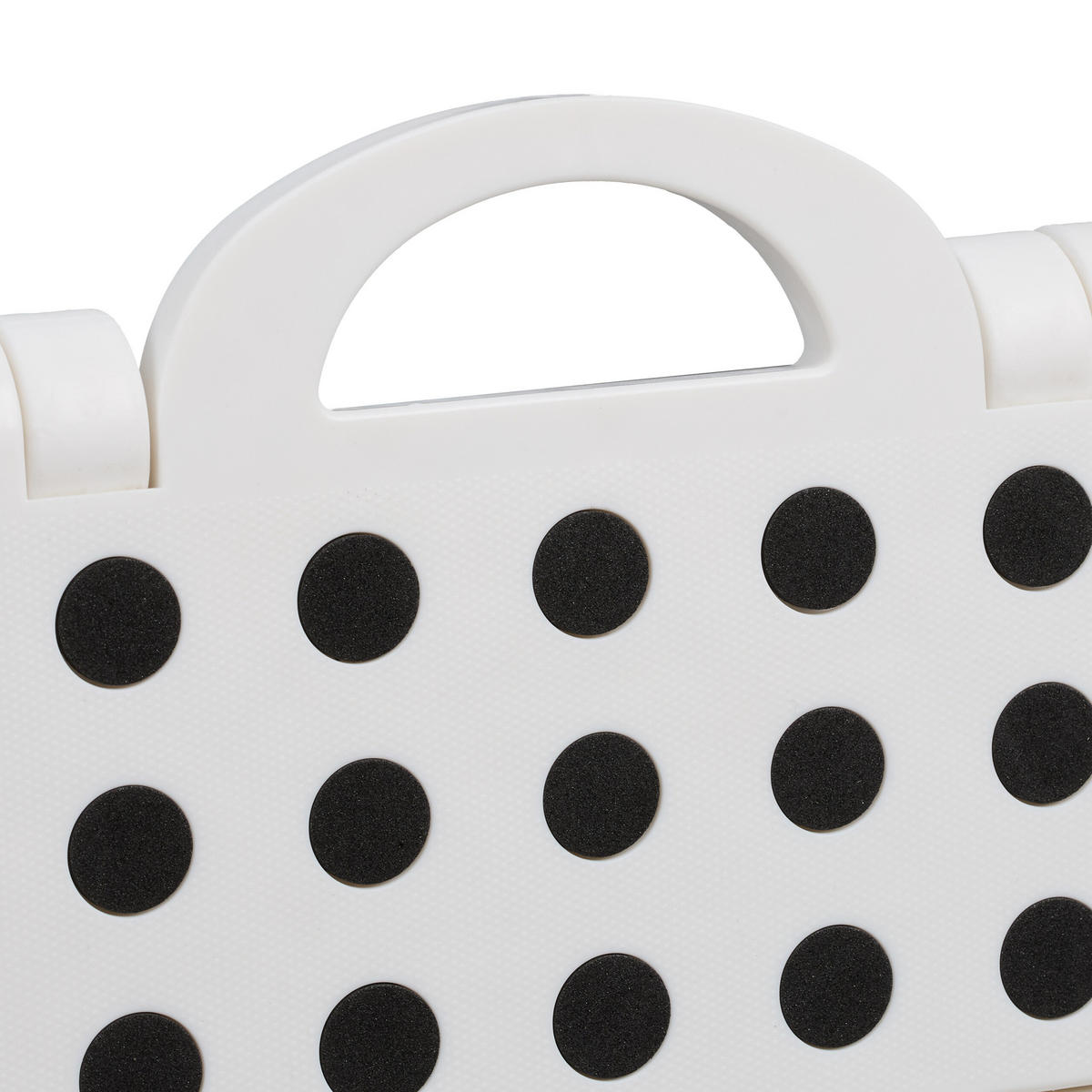 KLAPPHOCKER - Weiß, Kunststoff/Textil (39/39/32cm) - Relaxdays