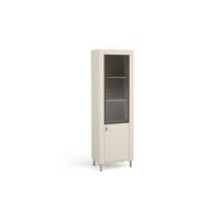VITRINE MONI 03 in Kaschmir / Eiche Whiskey matt 60/168/40 cm mit LED - Kaschmir, Holzwerkstoff (60/169/40cm) - Deine Möbel 24