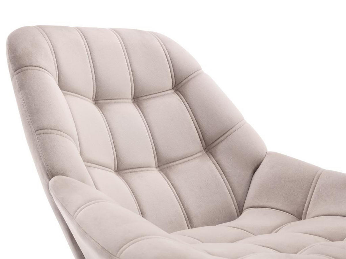SESSEL - Samt - Beige - LUOSTO - Beige, Textil (79/83/87cm) - Vente-Unique