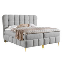 BOXBETT mit Stauraum in 120x200 cm in Hellgrau - Hellgrau, Textil (120/200cm) - Home Collective