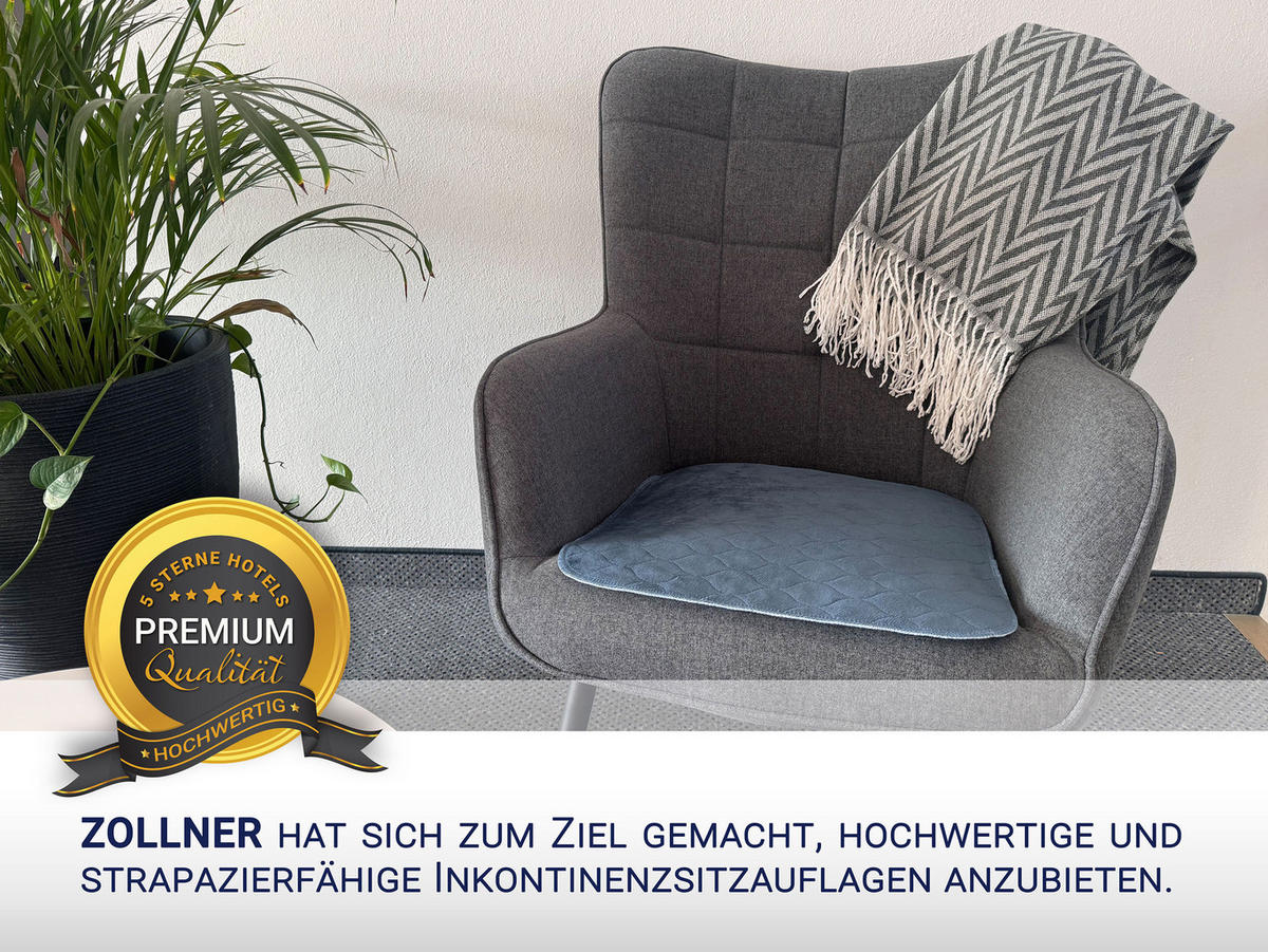 INKONTINENZAUFLAGE, 4er-Set, 45x45 cm, 100% Polyester, Blau - Blaugrau, Textil (45/45cm) - Zollner